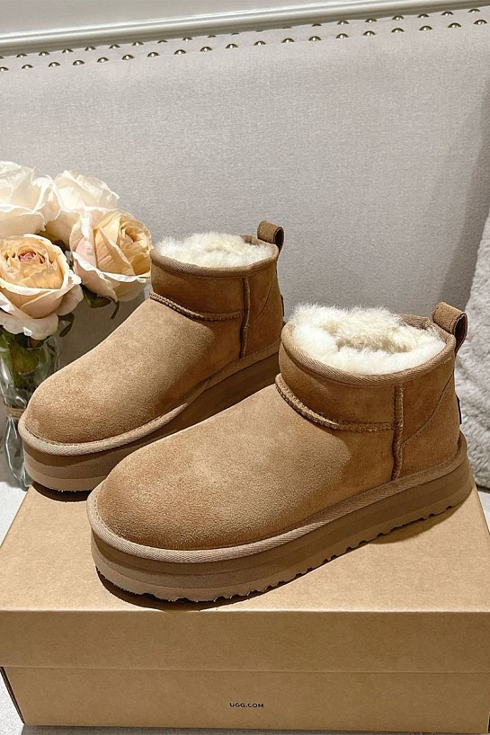 Женские ботинки UGG Classic Ultra Mini Platform - Chestnut