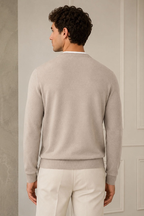 Мужской бежевый джемпер Burberry TB logo-embroidered