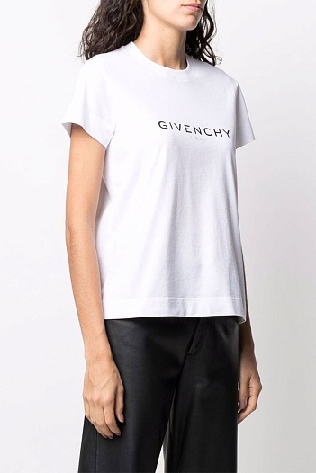 Женская футболка Givenchy reversal logo-print - White   