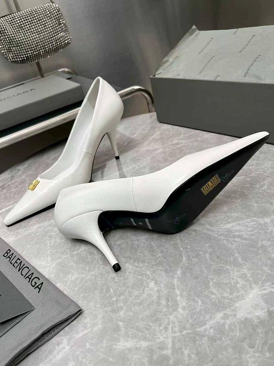 Женские кожаные туфли на каблуке Balenciaga premium