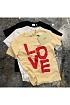 Футболка бежевого цвета Burberry love print