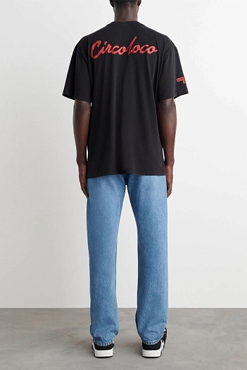 Чёрная оверсайз футболка Off-White x Circoloco glitter-logo   