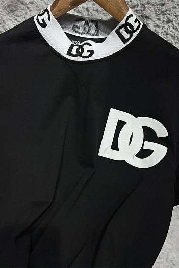 Чёрная оверсайз футболка Dolce&Gabbana logo-print   