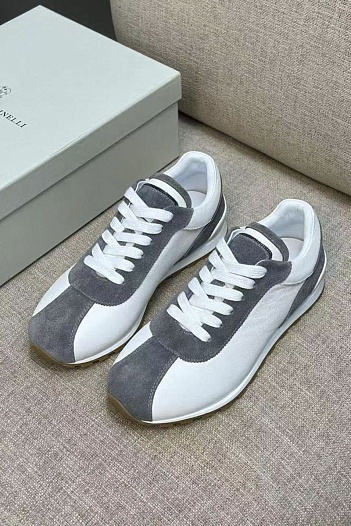 Женские комбинированные кроссовки Brunello Cucinelli low-top premium   