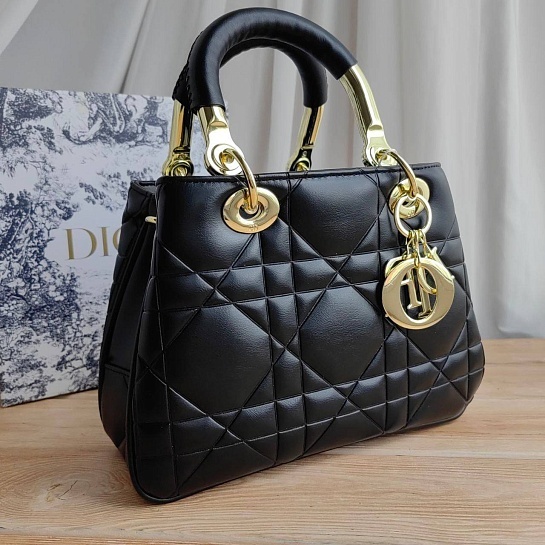 Кожаная сумка Dior Lady 25x18 см