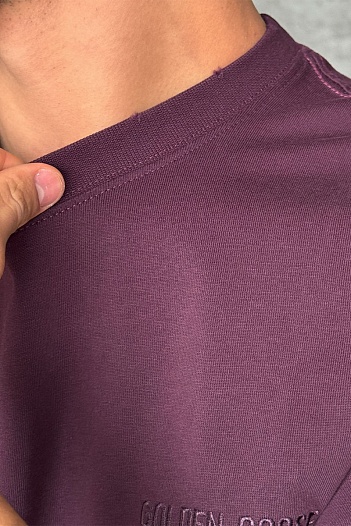 Мужская фиолетовая футболка Golden Goose   