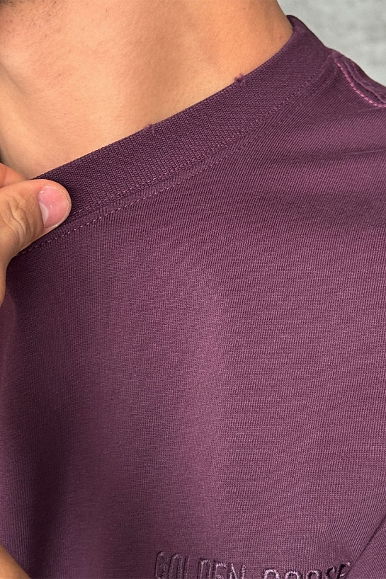 Мужская фиолетовая футболка Golden Goose