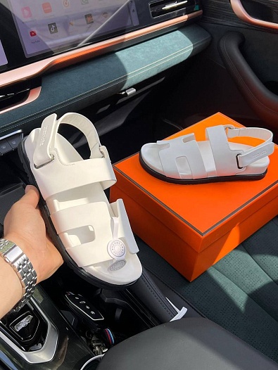 Женские сандалии Hermes Chypre - White   