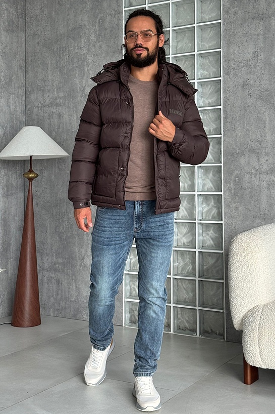 Мужская коричневая куртка Hugo Boss