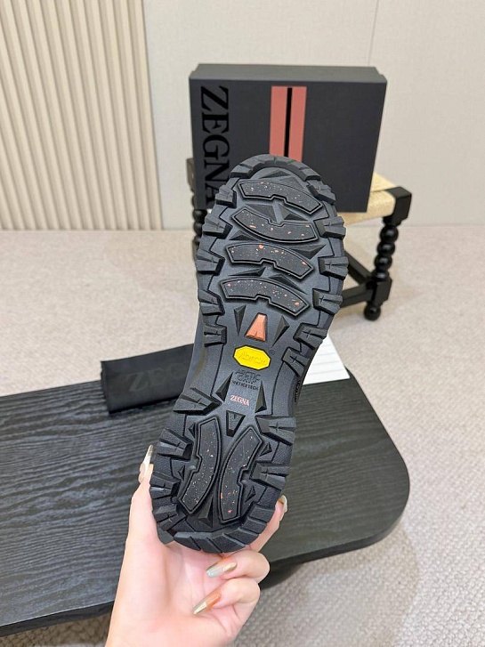 Замшевые кроссовки Zegna Triple Stitch Monte - Blue