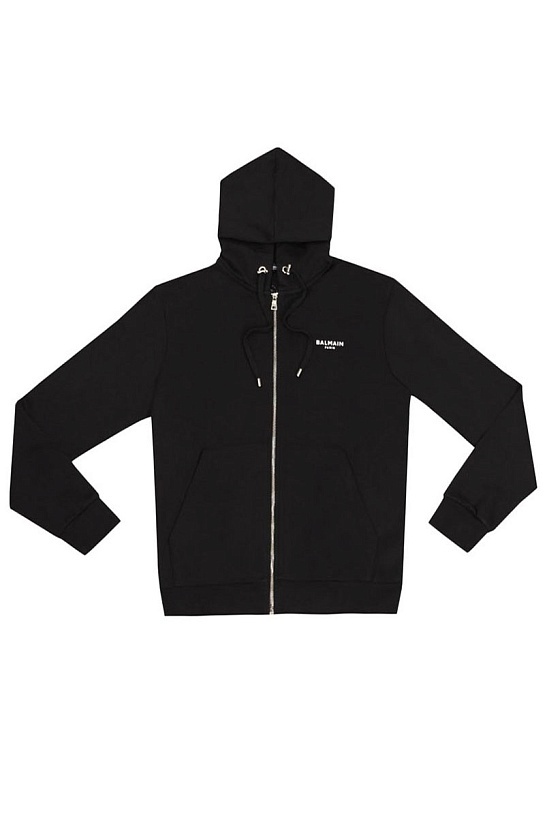 Чёрная кофта на молнии Balmain