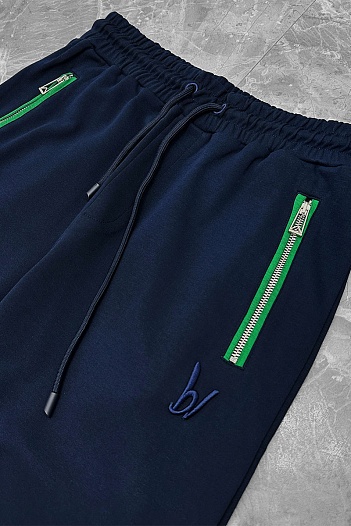 Мужские спортивные штаны Bottega Veneta - Navy / Green   