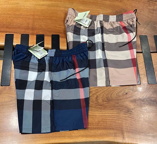 Мужские синие шорты Burberry check