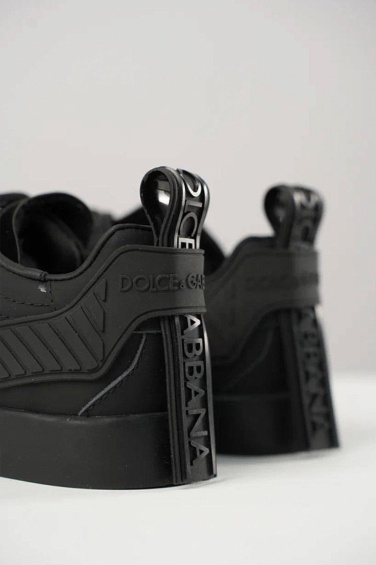 Черные кожаные кроссовки Dolce & Gabbana