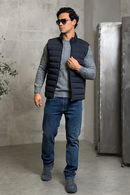 Мужской тёмно-синий жилет Kiton