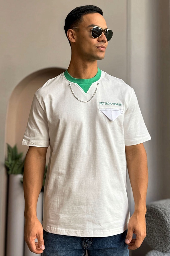 Белая оверсайз футболка Bottega Veneta Chain