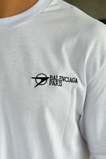 Оверсайз футболка Balenciaga Paris - White   