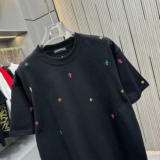 Чёрная оверсайз футболка Chrome Hearts Premium   