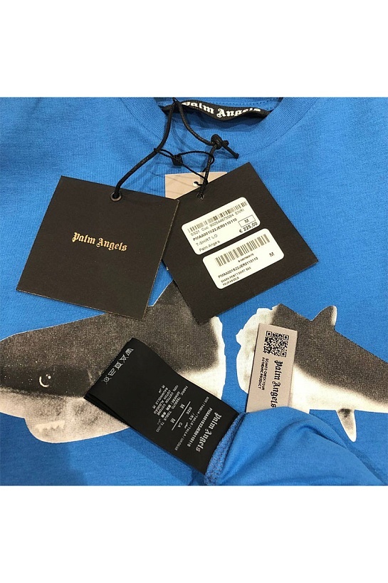 Белая оверсайз футболка Palm Angels Shark