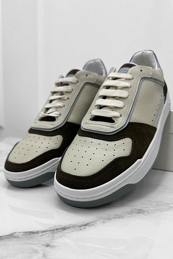 Мужские комбинированные кроссовки Brunello Cucinelli   