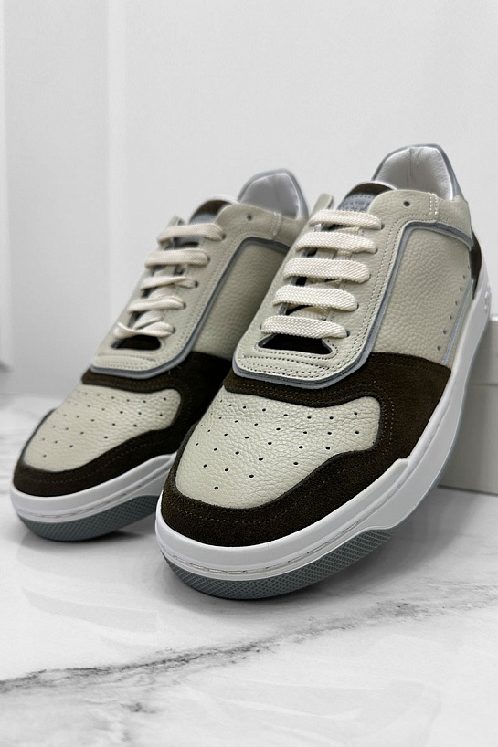 Мужские комбинированные кроссовки Brunello Cucinelli