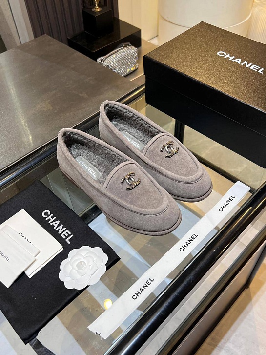 Женские замшевые лоферы Chanel premium