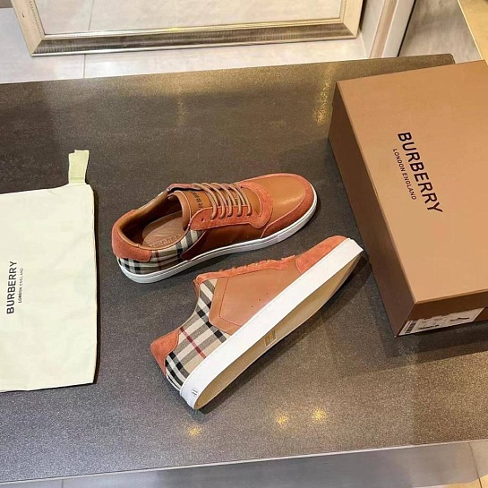 Комбинированные кроссовки Burberry Vintage Check