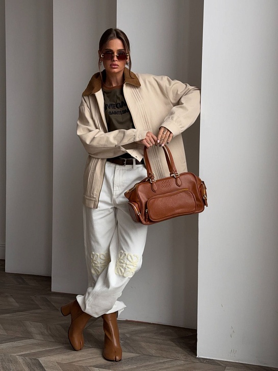 Женские джинсы белого цвета Loewe Slouchy