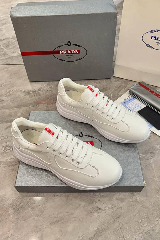 Кожаные кроссовки Prada America's Cup - White