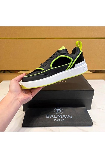 Комбинированные кроссовки Balmain чёрного цвета   