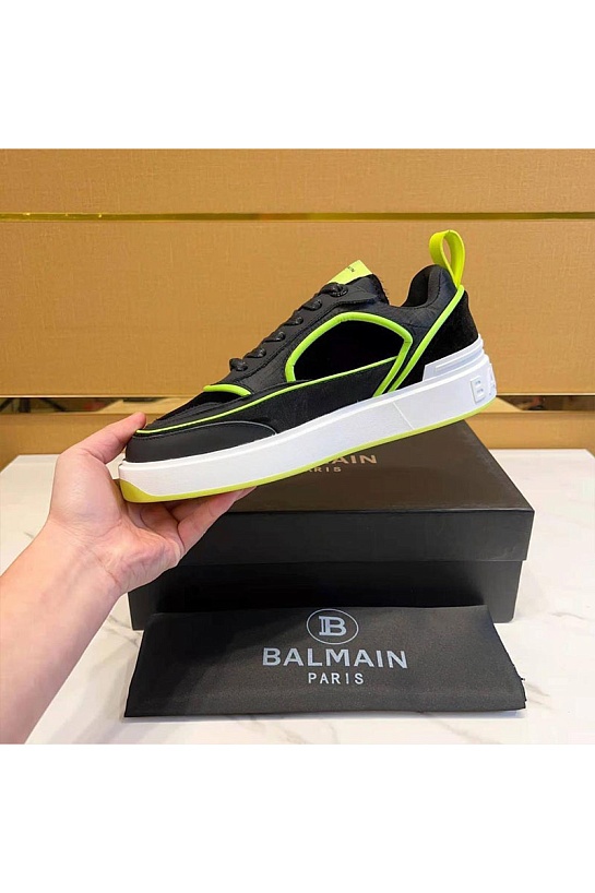 Комбинированные кроссовки Balmain чёрного цвета