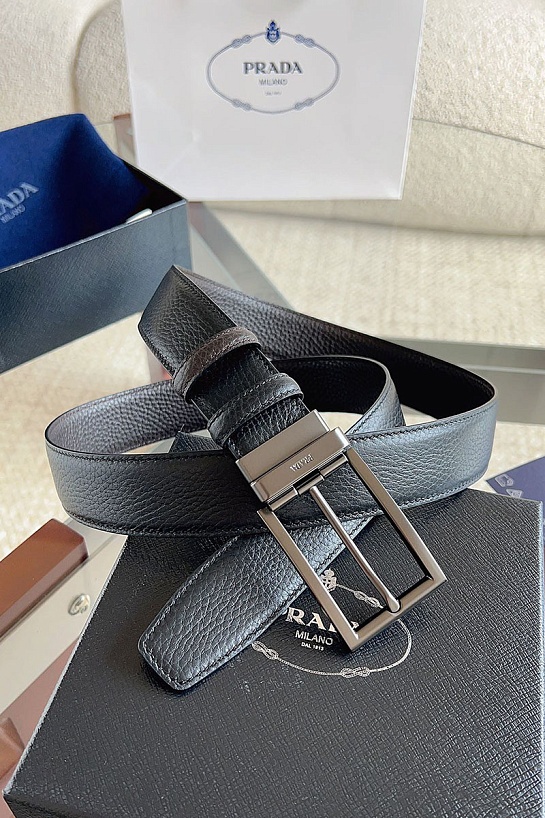 Двусторонний кожаный ремень Prada premium