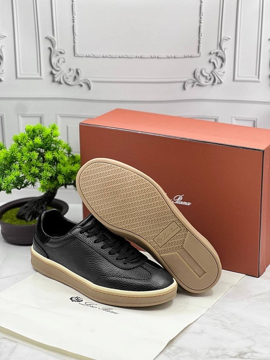 Кожаные кроссовки Loro Piana Tennis Walk - Black