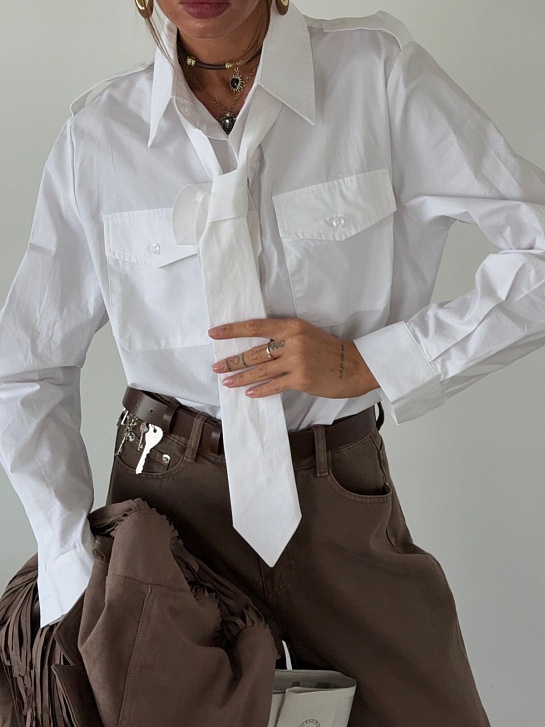 Белая женская рубашка Prada