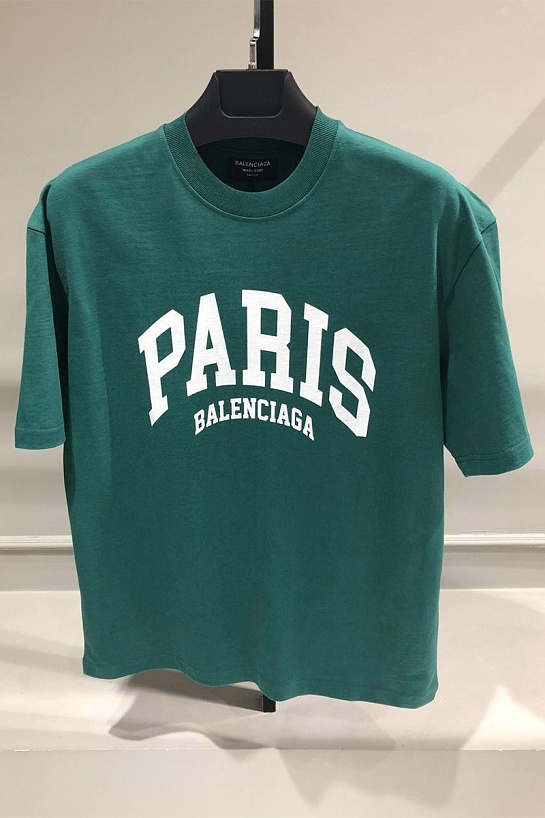Оверсайз футболка Balenciaga Paris - Green