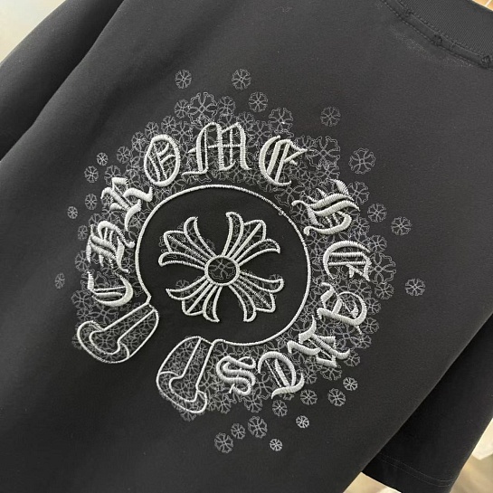 Чёрная оверсайз футболка Chrome Hearts Premium