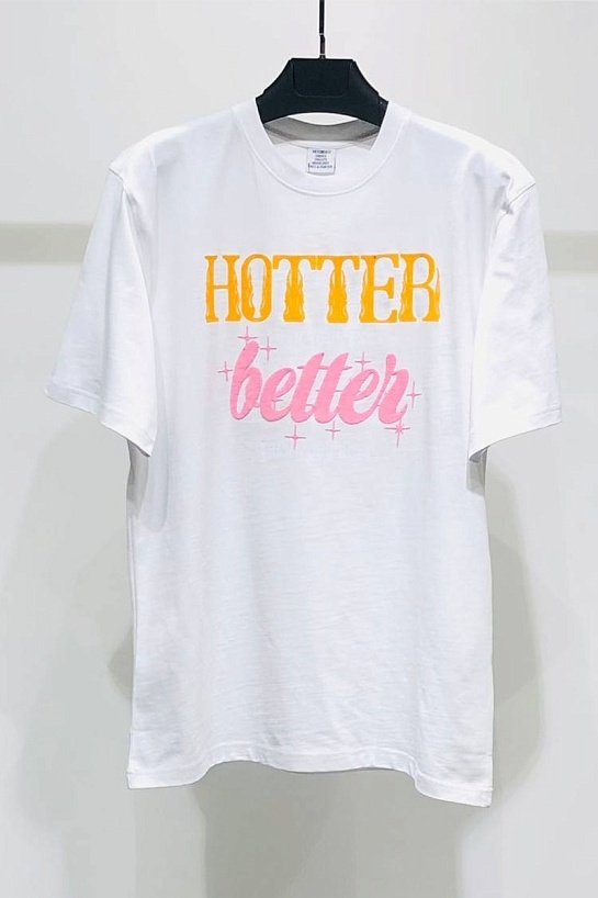 Оверсайз футболка Vetements Hotter Than Your Ex - White