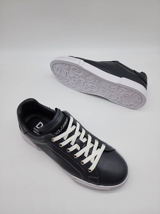 Кожаные кроссовки Dolce & Gabbana Portofino - Black / White