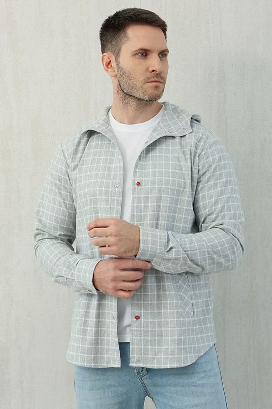 Мужская рубашка Kiton Premium - Grey Chequer