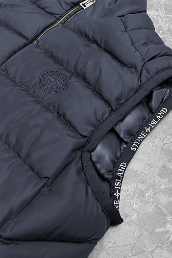 Мужской синий жилет Stone Island compass-patch   