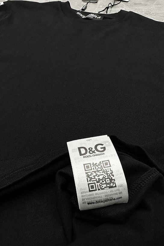 Мужская чёрная футболка Dolce & Gabbana logo-print