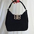 Женская чёрная замшевая сумка Balenciaga 23x16 см