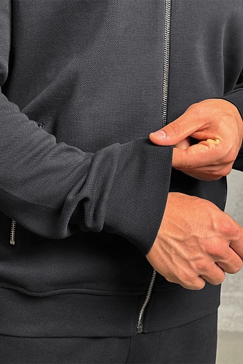 Кофта на молнии Kiton серого цвета   