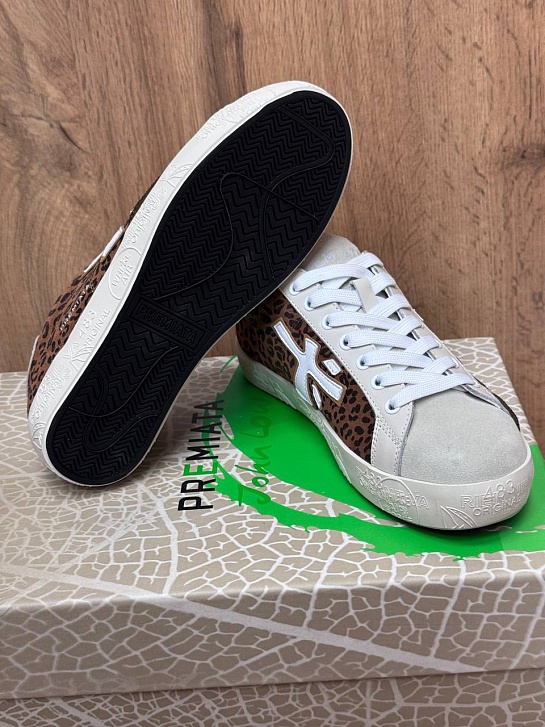 Женские кожаные кроссовки Premiata Stevend Leopard