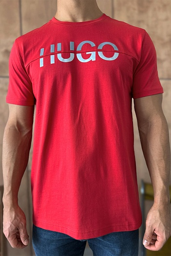 Мужская красная футболка Hugo Boss   