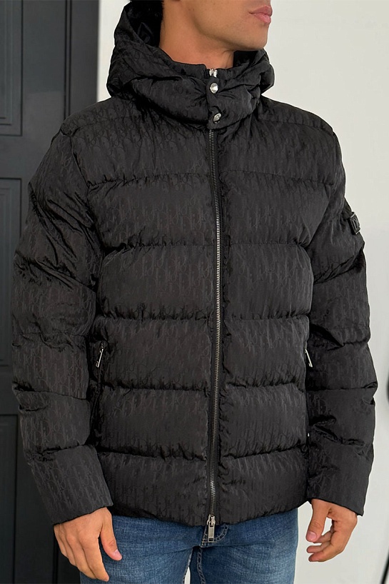 Чёрная мужская куртка Dior Oblique Technical Jacquard