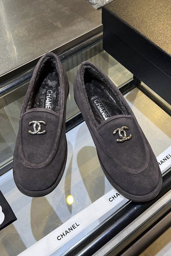 Женские замшевые лоферы Chanel premium