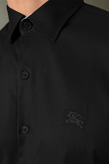 Мужская рубашка Burberry logo-embroidered - Black   