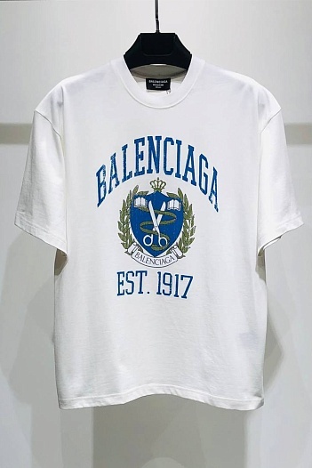 Оверсайз футболка Balenciaga est.1917 - White   