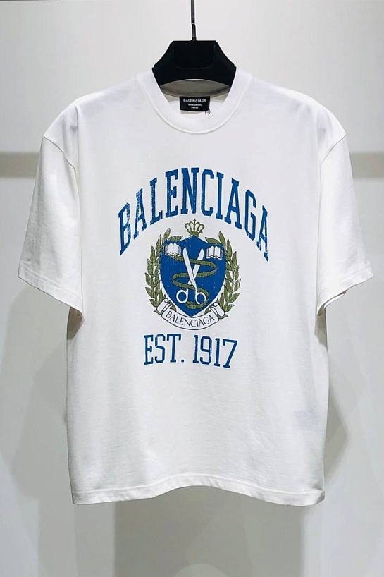 Оверсайз футболка Balenciaga est.1917 - White